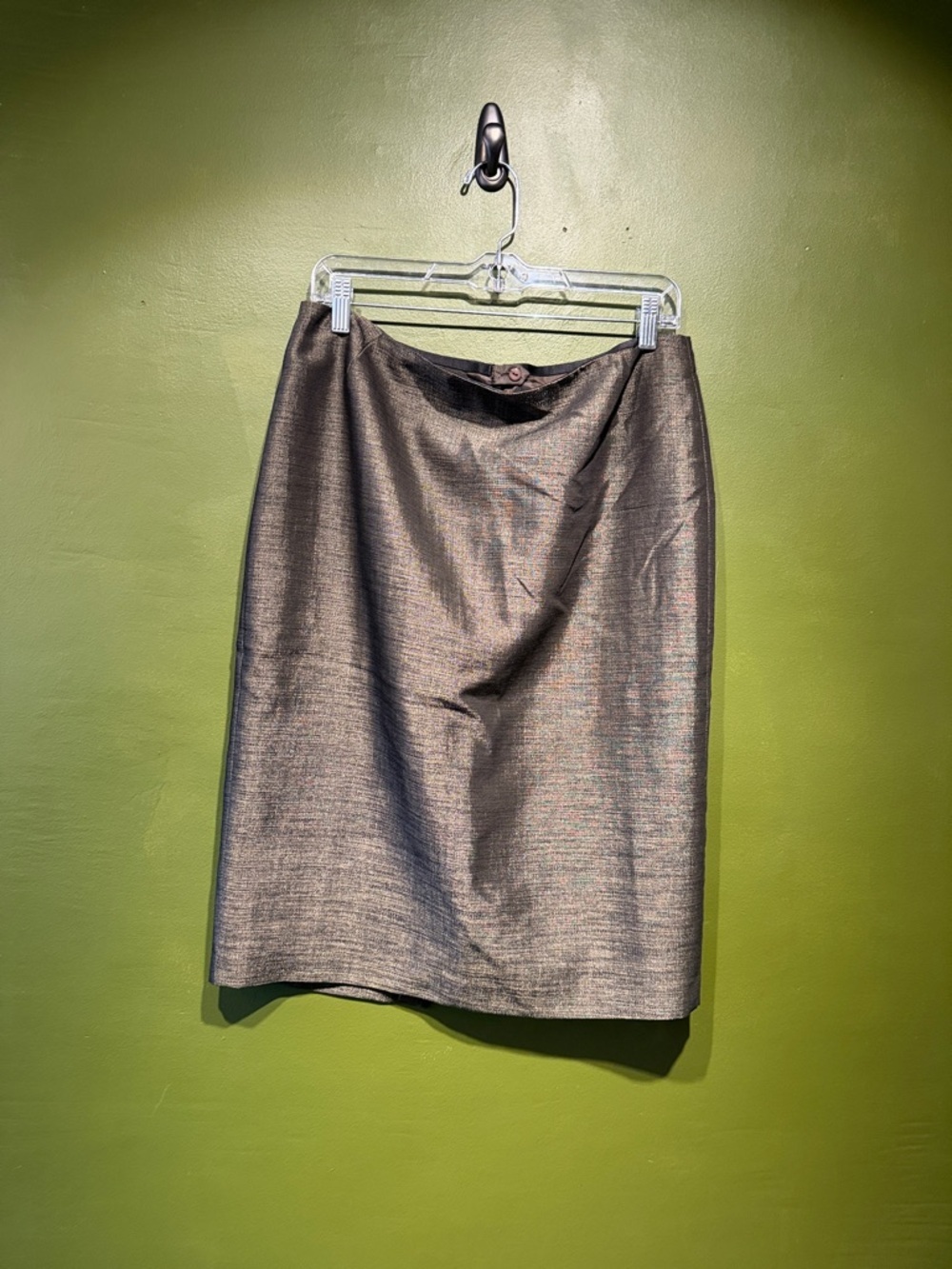 Lafayette 148 Classic Metallic Brown Pencil Skirt